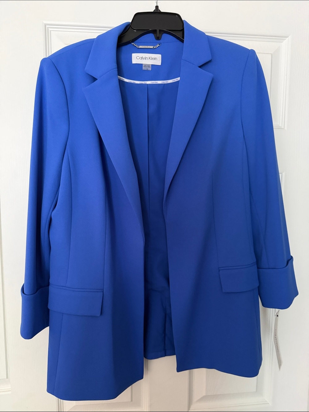 Calvin Klein Women’s Bold Blue Open-Front Blazer
